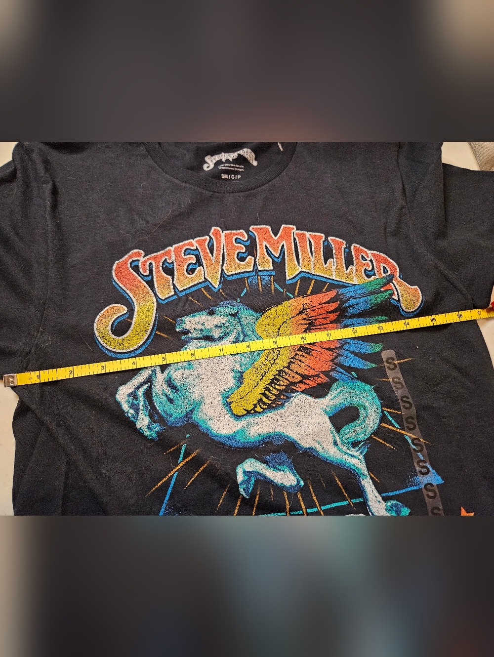 Steve Miller Band Black T-Shirt Men Small Retro Pegasus Rock Tee NEW - Picture 10 of 10